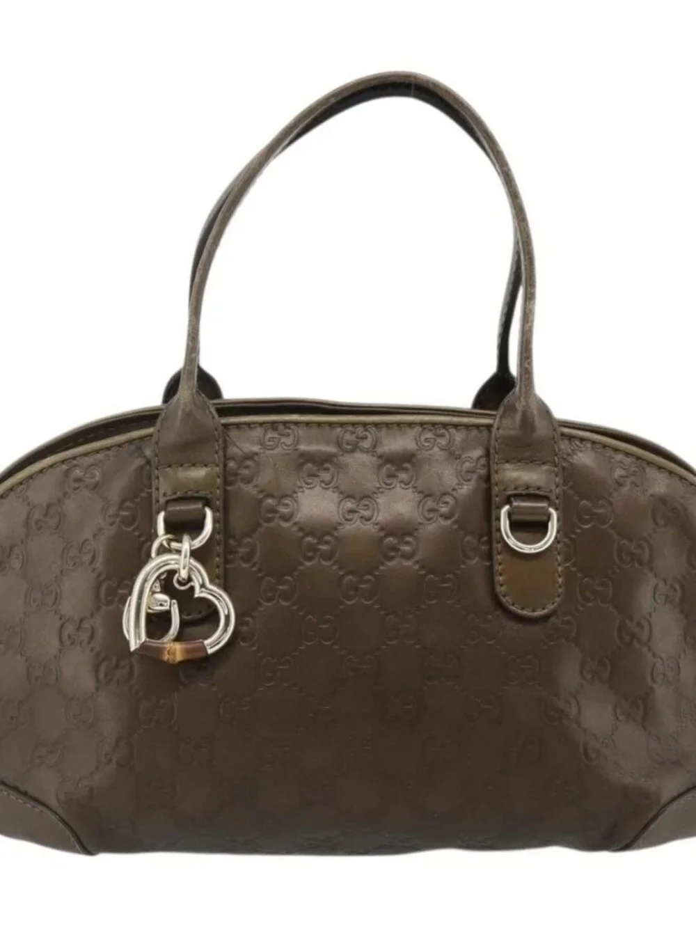GUCCI GG Canvas Guccissima Hand Bag Leather 2way Brown Gold 269955 Auth mr2307